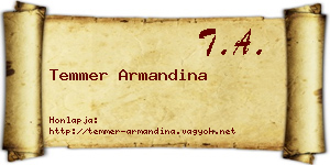 Temmer Armandina névjegykártya